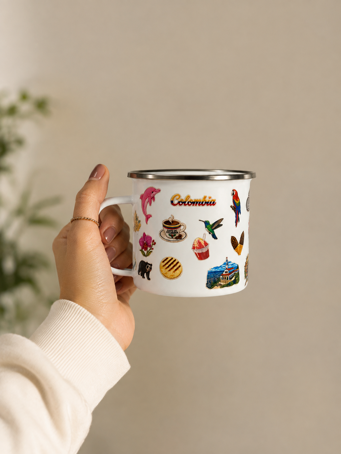 Mug Colombia en Peltre — Tu Café, Edición Peltre