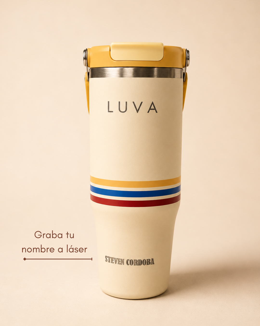 Termo Colombia 946ml — Personalizado con Tu Nombre e Ícono