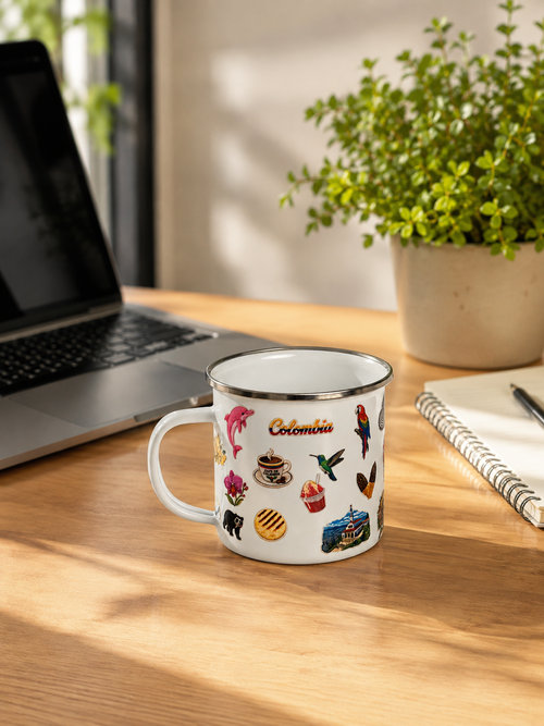 Mug Colombia en Peltre — Tu Café, Edición Peltre
